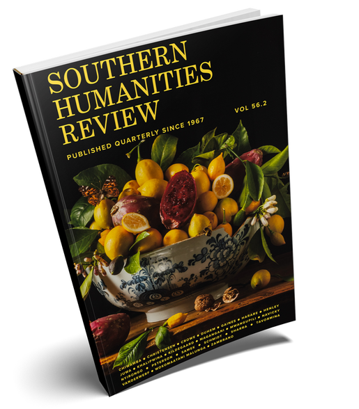 Cover of SHR issue 56.2: a fruit basket of leaves, lemons, and prickly pears in an ornate blue and white bowl over a black background.